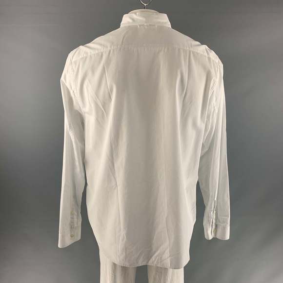 ALEX MILL White Solid Cotton Button Down Long Sleeve Shirt - Picture 3 of 5